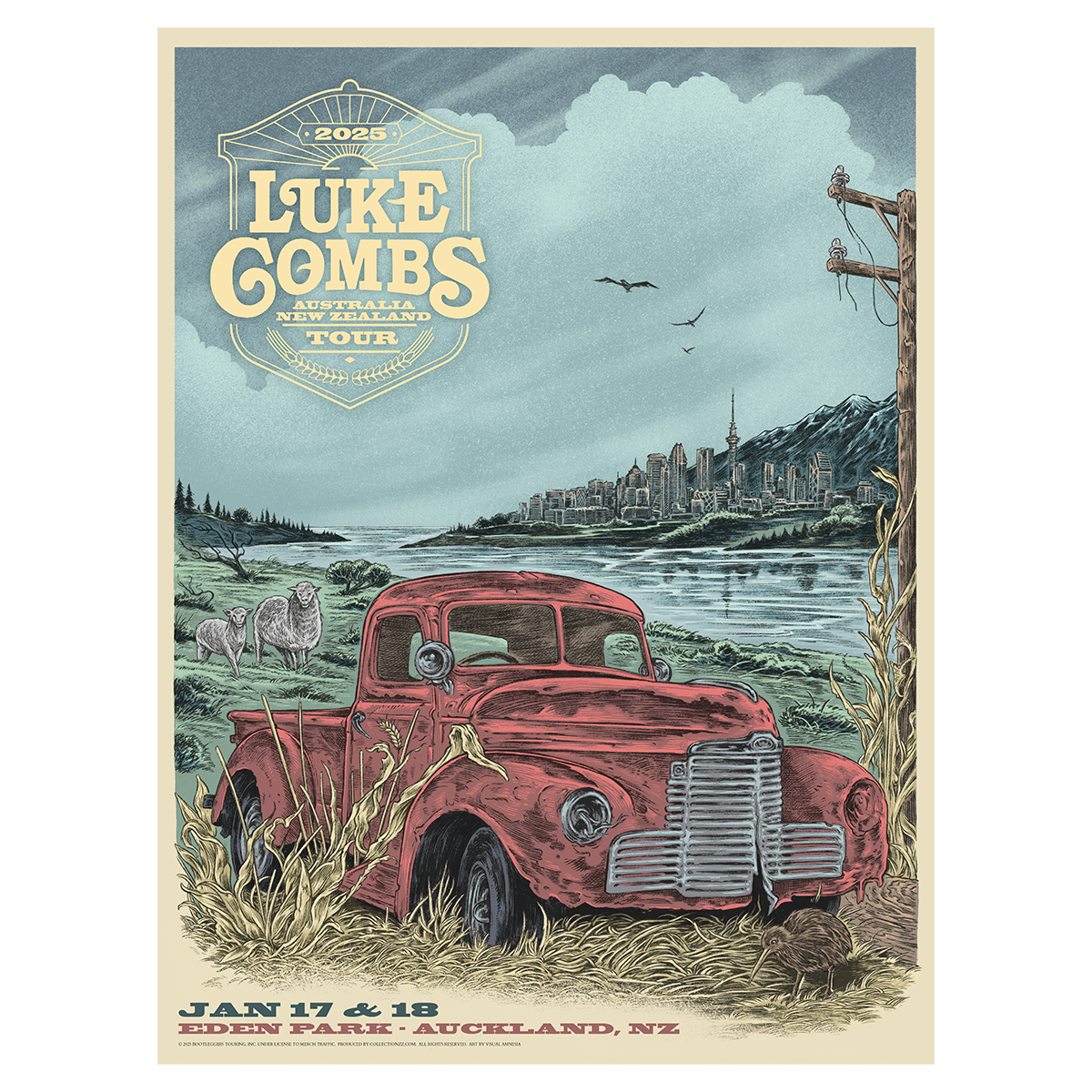 Auckland Show Poster January 17 and 18 2025 Luke Combs Australia